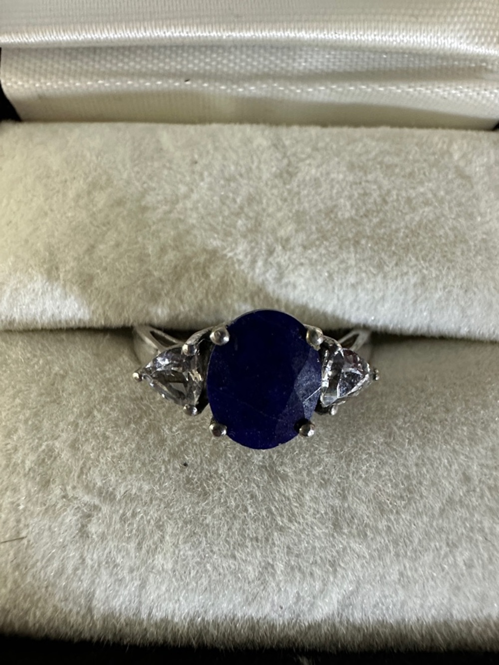 KARIS LAB SAPPHIRE STERLING RING 6.25 - Picture 2 of 4